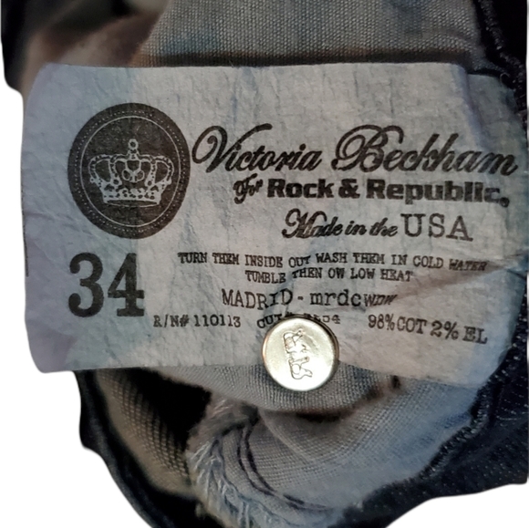 Victoria Beckham for Rock & Republic Blue Jeans Women's Denim Pants - Picture 5 of 6